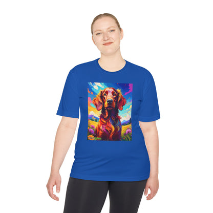 Pup Art Canvas Unisex Moisture Wicking Tee (Irish Setter)