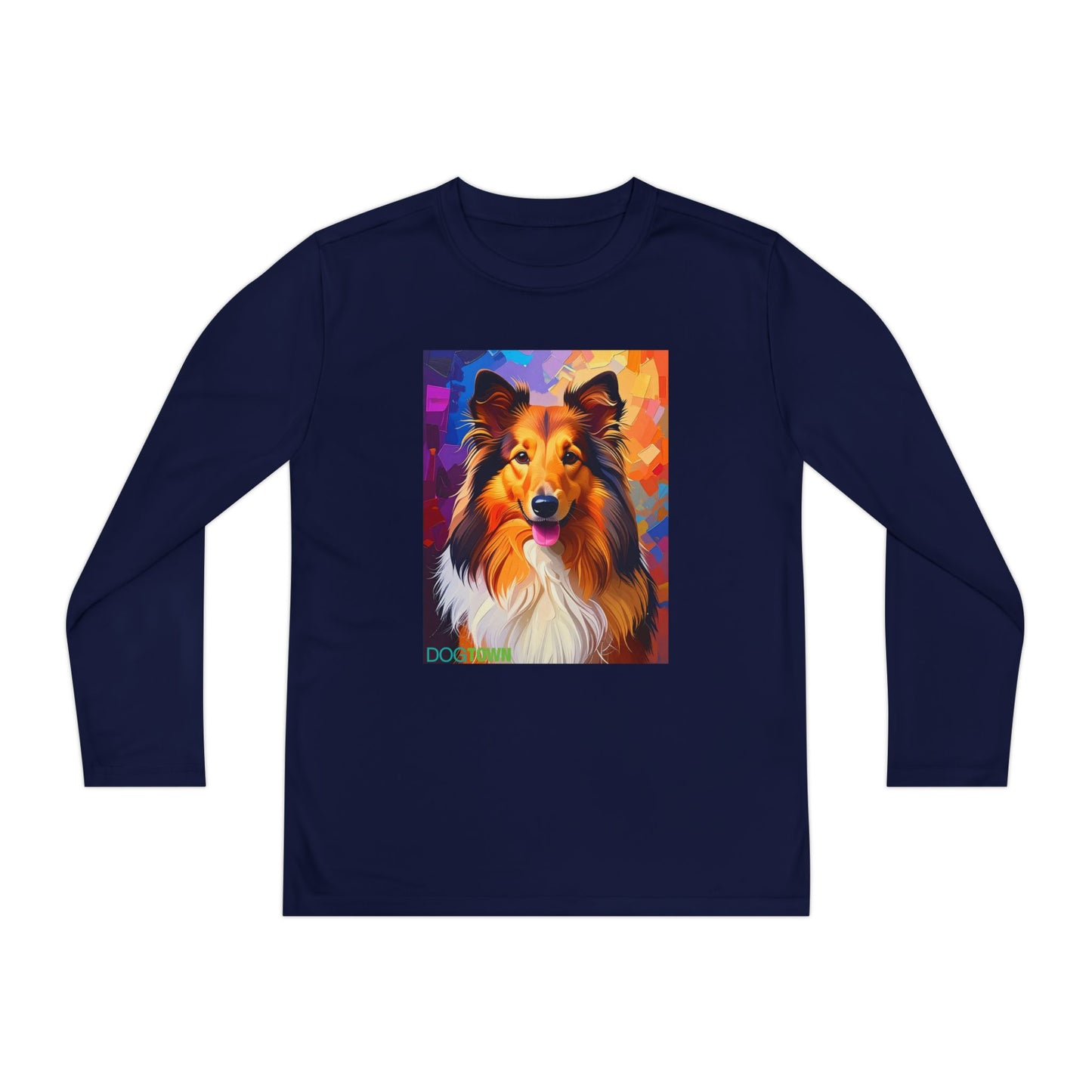 Pup Art Canvas - Kid's Sport Long Sleeve Tee (Sheltie - Shetland Sheepdog)