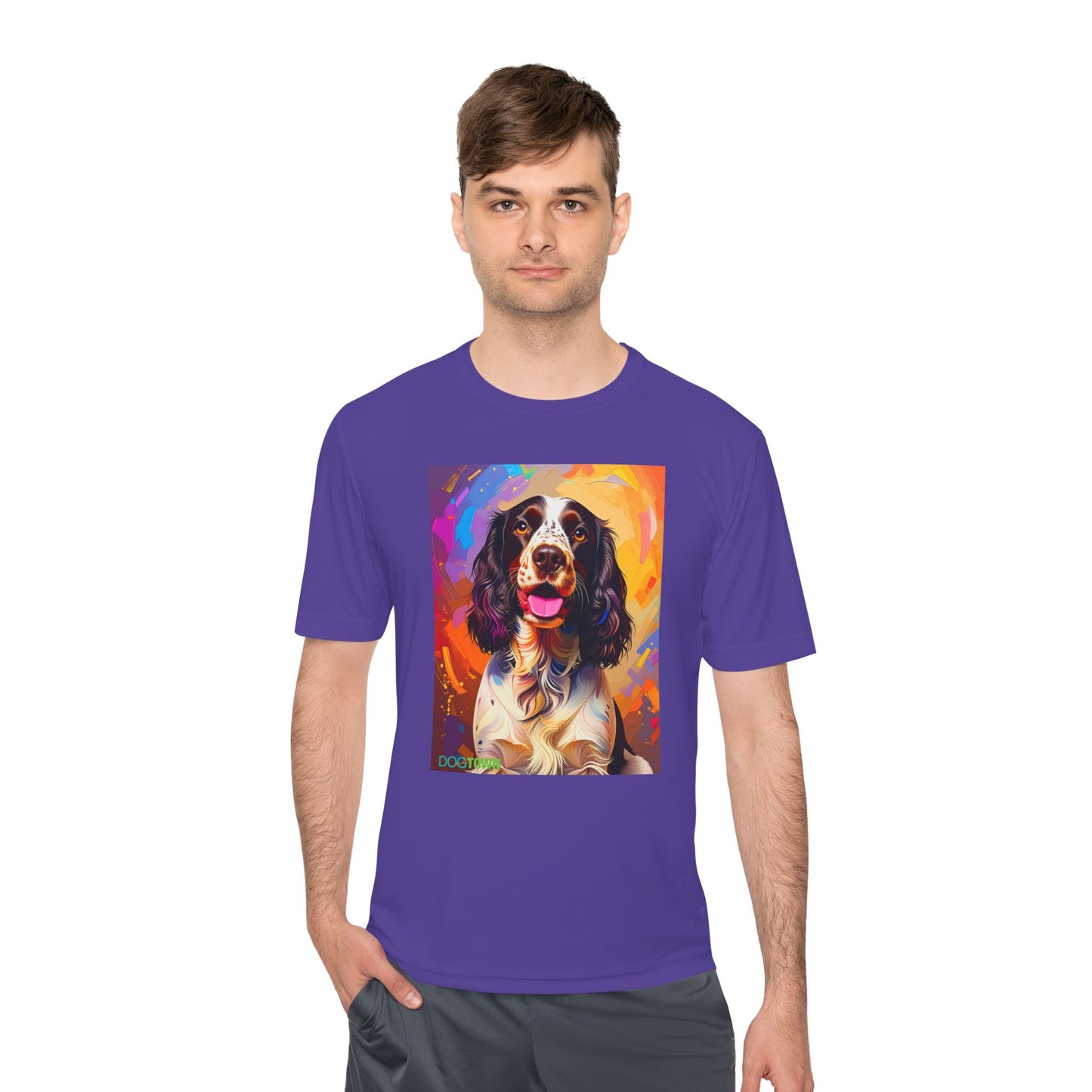 Pup Art Canvas Unisex Moisture Wicking Tee (English Springer Spaniel - 3)