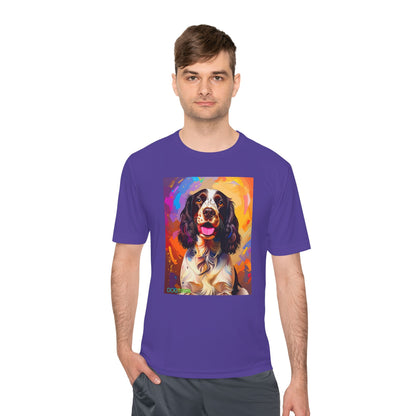 Pup Art Canvas Unisex Moisture Wicking Tee (English Springer Spaniel - 3)