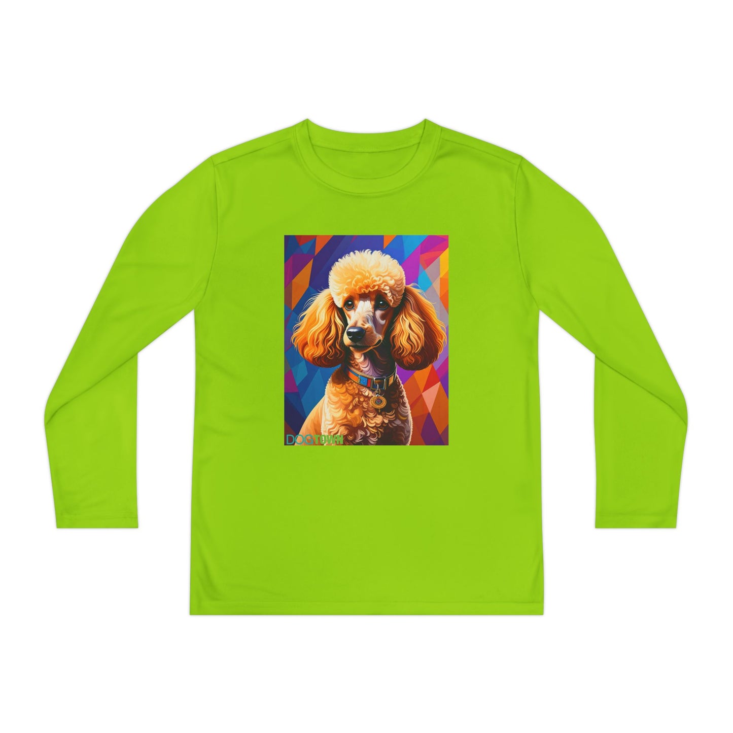 Pup Art Canvas - Kid's Sport Long Sleeve Tee (Toy Poodle)