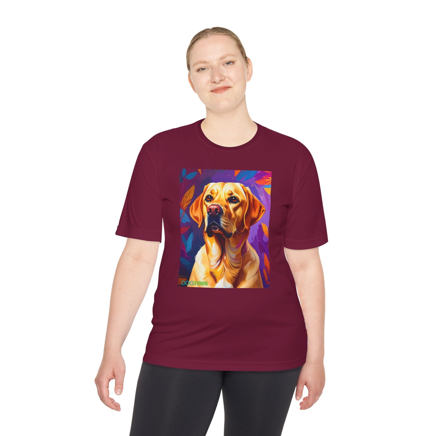 Pup Art Canvas Unisex Moisture Wicking Tee (Yellow Lab)