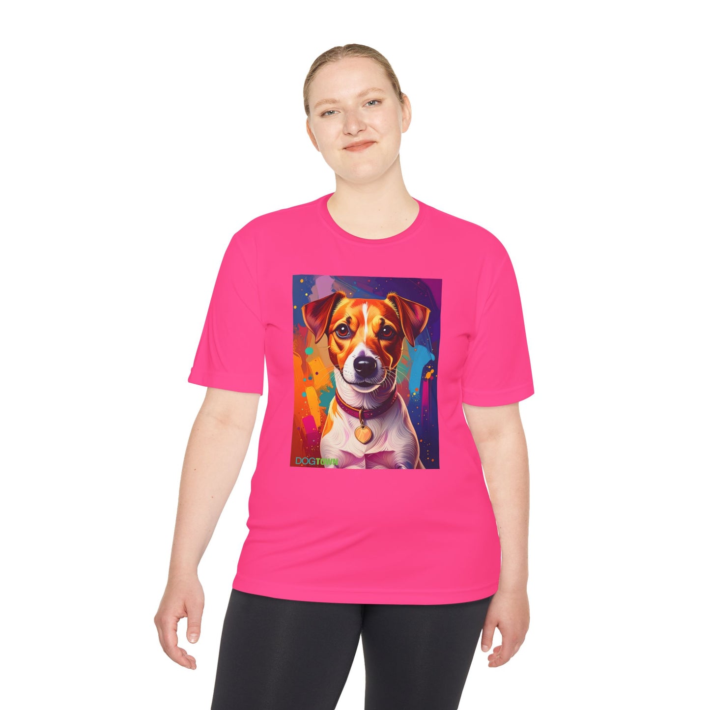 Pup Art Canvas Unisex Moisture Wicking Tee (Jack Russell Terrier)