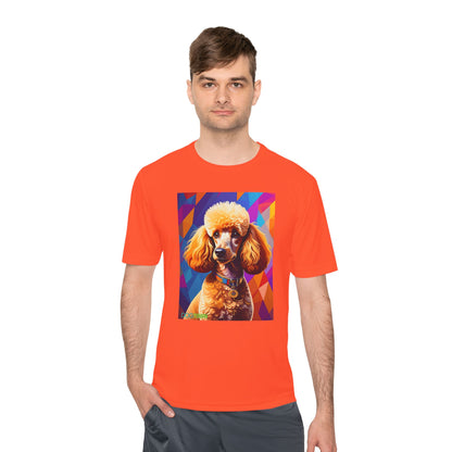Pup Art Canvas Unisex Moisture Wicking Tee (Mini Poodle)