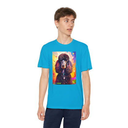 Pup Art Canvas - Kid's Sport Short Sleeve Tee (Standard Poodle)