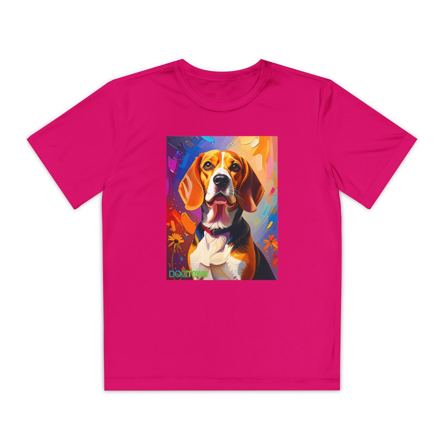 Pup Art Canvas - Kid's Sport Short Sleeve Tee (Beagle)