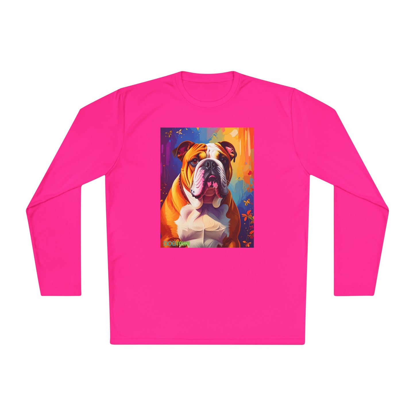 Pup Art Canvas Sport Long Sleeve Tee (English Bulldog)