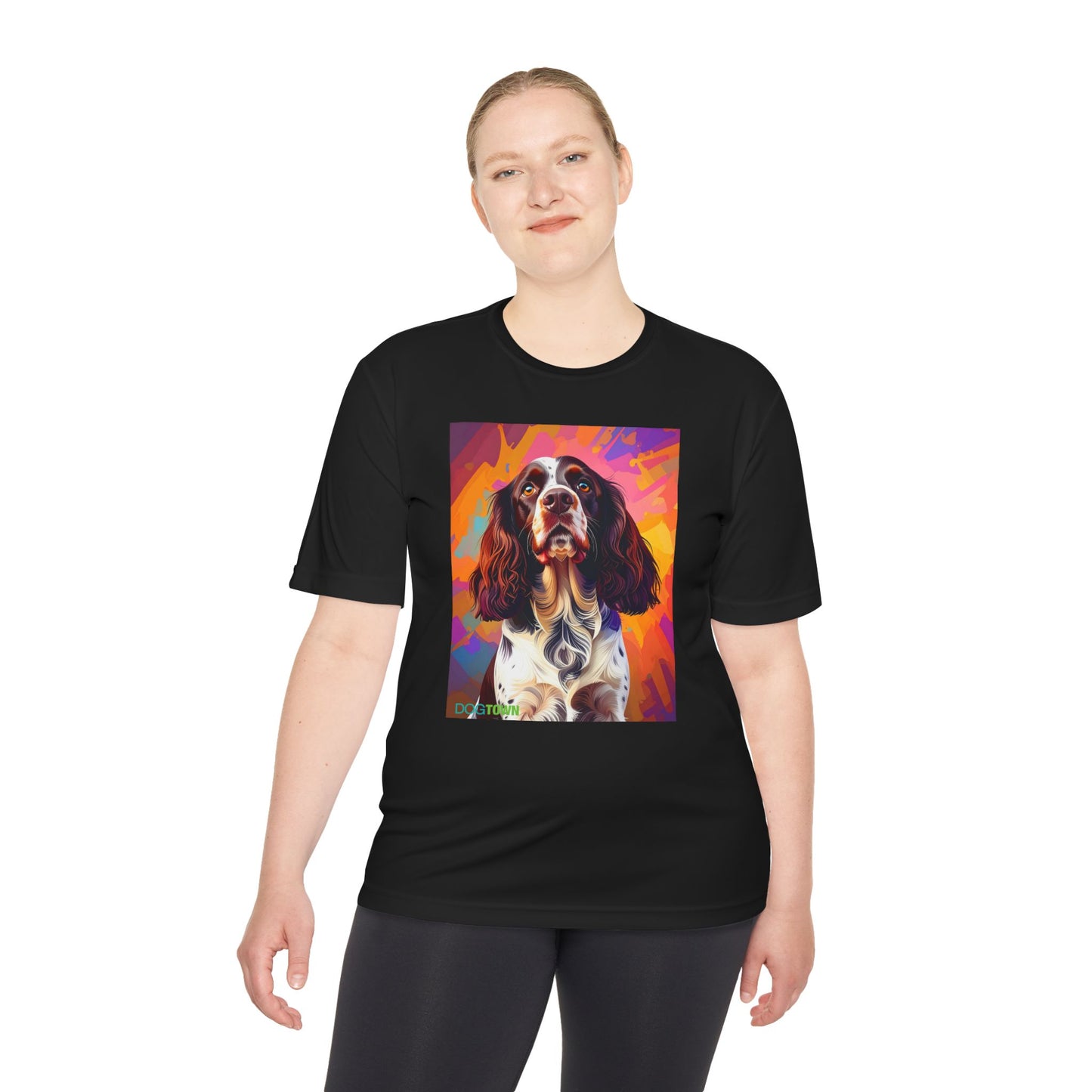 Pup Art Canvas Unisex Moisture Wicking Tee (English Springer Spaniel - 2)