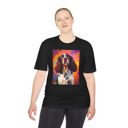 Pup Art Canvas Unisex Moisture Wicking Tee (English Springer Spaniel - 2)