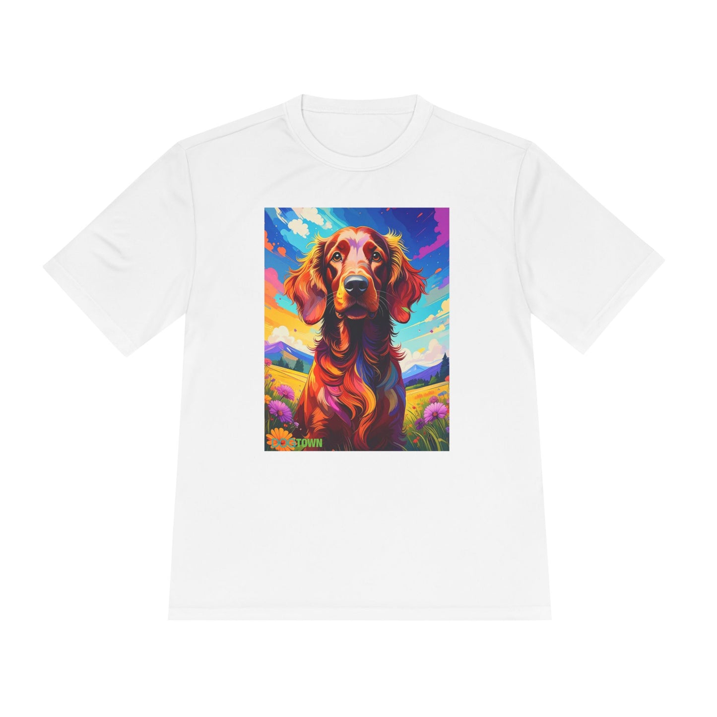 Pup Art Canvas Unisex Moisture Wicking Tee (Irish Setter)