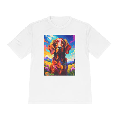 Pup Art Canvas Unisex Moisture Wicking Tee (Irish Setter)