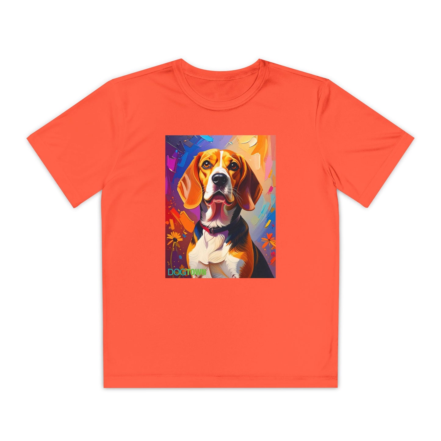 Pup Art Canvas - Kid's Sport Short Sleeve Tee (Beagle)