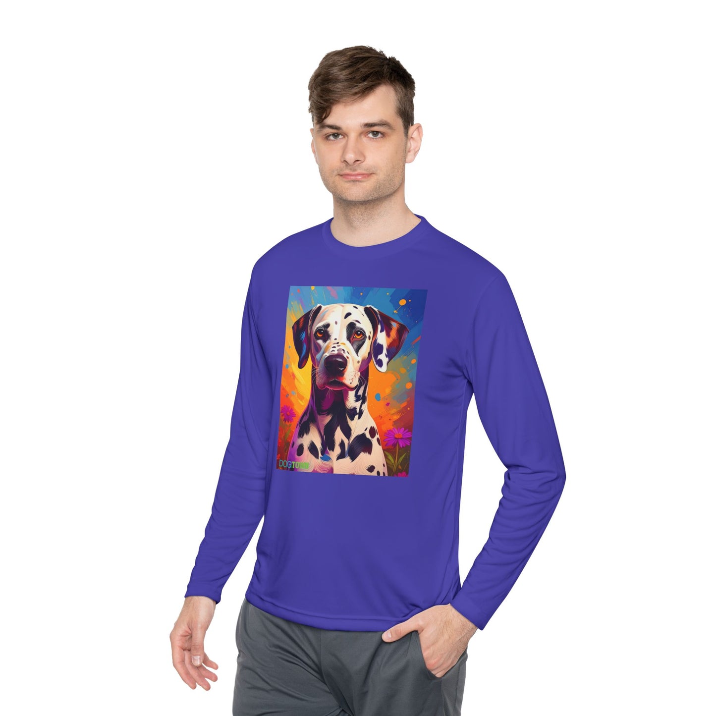 Pup Art Canvas Sport Long Sleeve Tee (Dalmation)