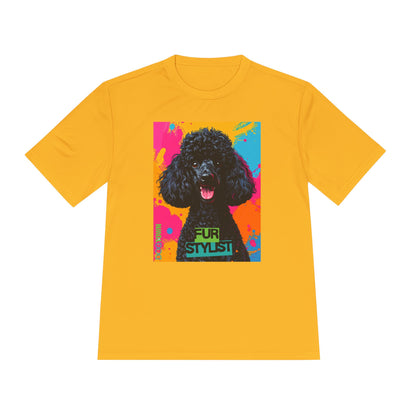 Dogtown Fur Stylist Groomer Short Sleeve Shirt (Colorful with Black Poodle)