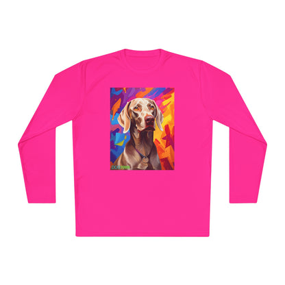 Pup Art Canvas Sport Long Sleeve Tee (Weimaraner)
