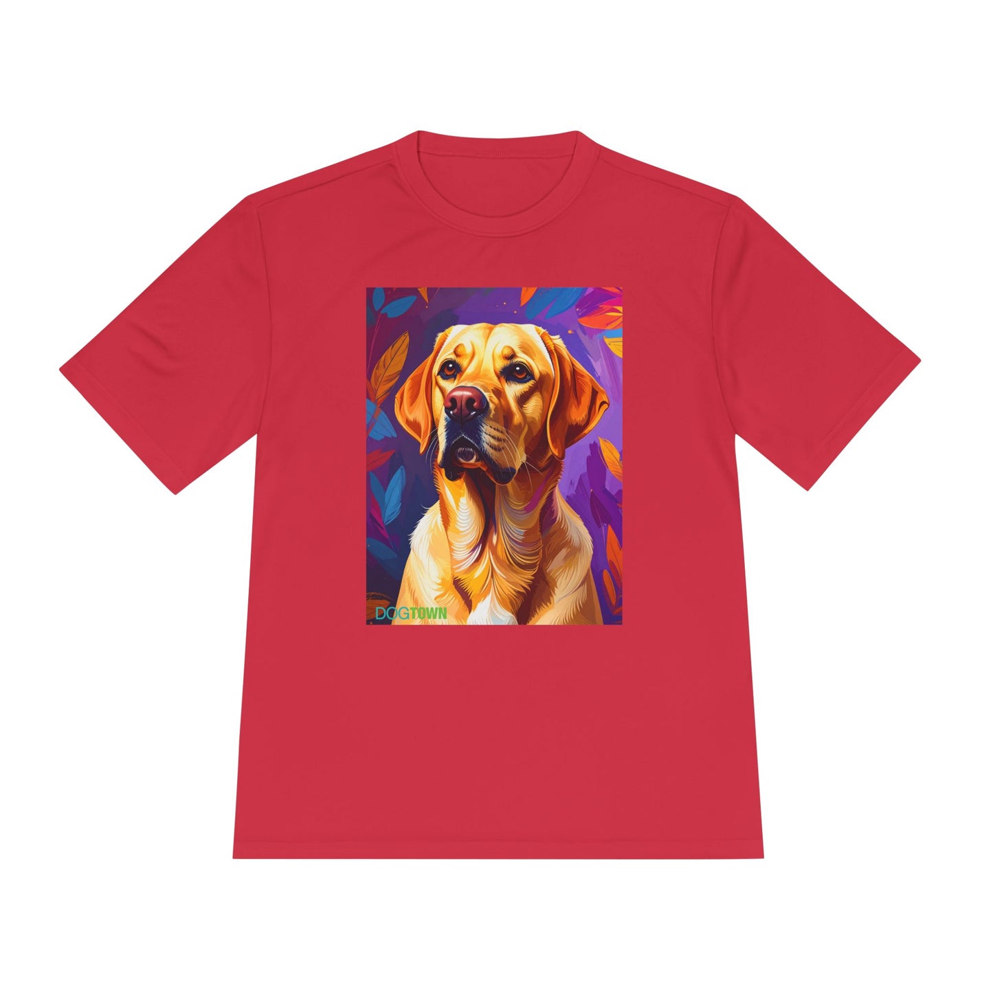 Pup Art Canvas Unisex Moisture Wicking Tee (Yellow Lab)