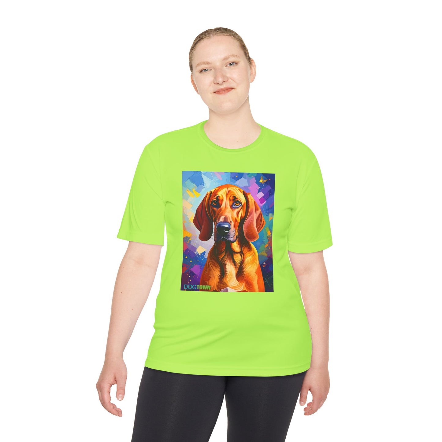 Pup Art Canvas Unisex Moisture Wicking Tee (Redbone Coonhound)