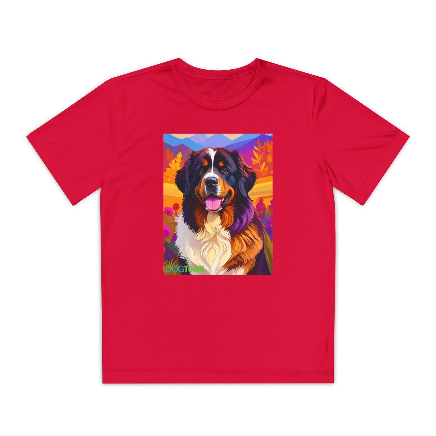 Pup Art Canvas - Kid's Sport Short Sleeve Tee (Bernese Mountain Dog)