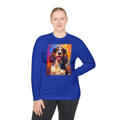 Pup Art Canvas Sport Long Sleeve Tee (English Springer Spaniel - 1)