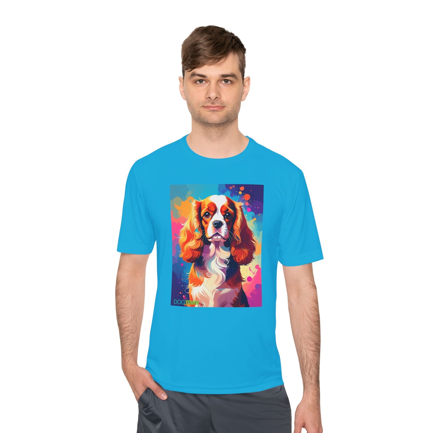 Pup Art Canvas Unisex Moisture Wicking Tee (Cavalier King Charles Spaniel)