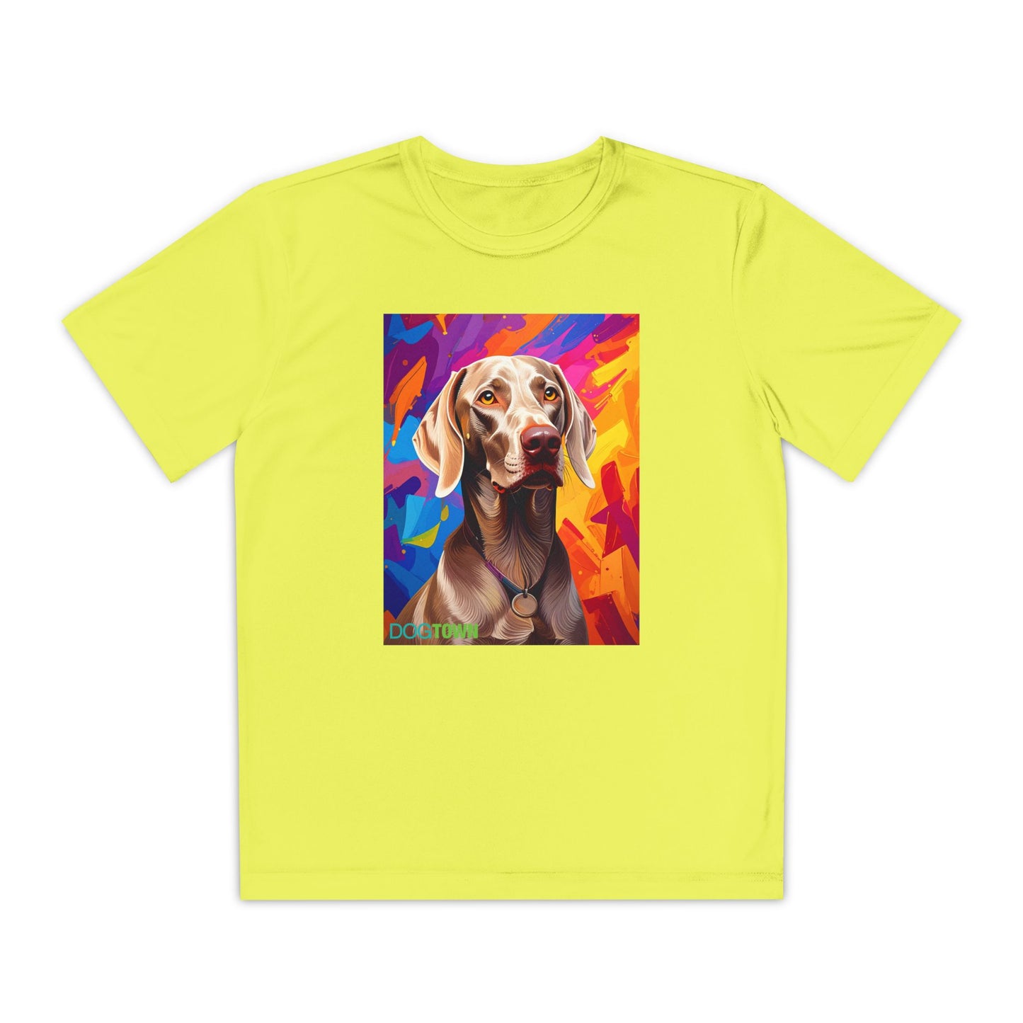 Pup Art Canvas - Kid's Sport Short Sleeve Tee (Weimaraner)