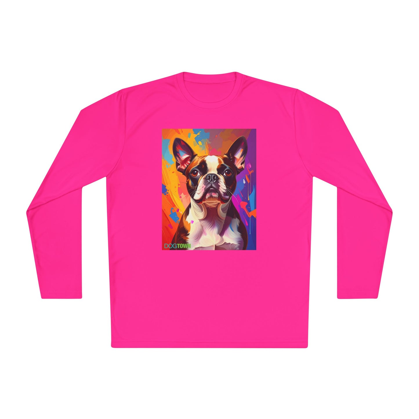 Pup Art Canvas Sport Long Sleeve Tee (Boston Terrier)
