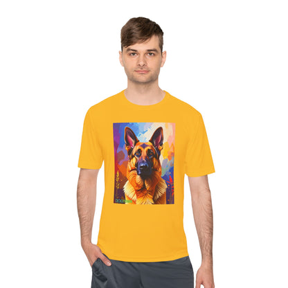 Pup Art Canvas Unisex Moisture Wicking Tee (German Shepherd)
