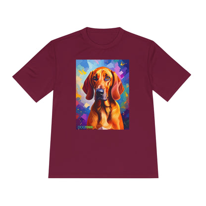 Pup Art Canvas Unisex Moisture Wicking Tee (Redbone Coonhound)