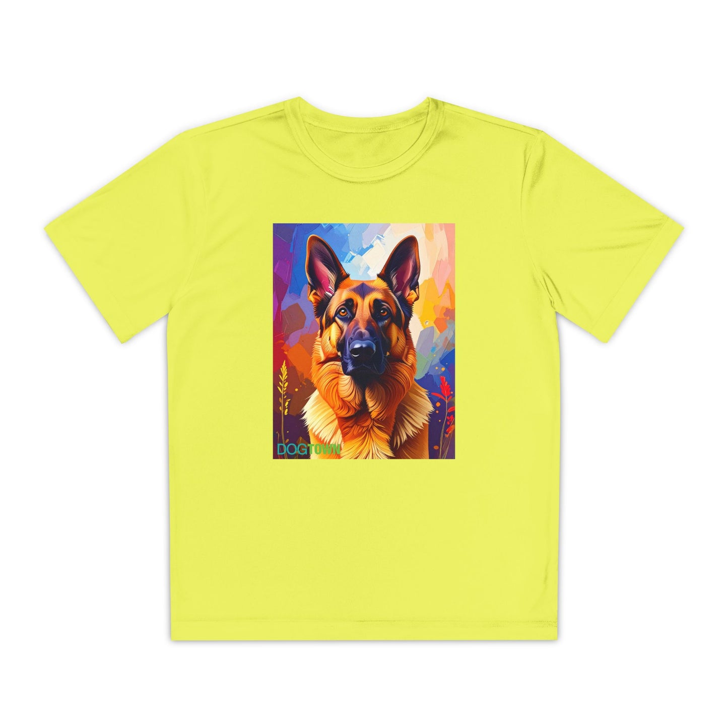 Pup Art Canvas - Kid's Sport Short Sleeve Tee (German Shepherd)