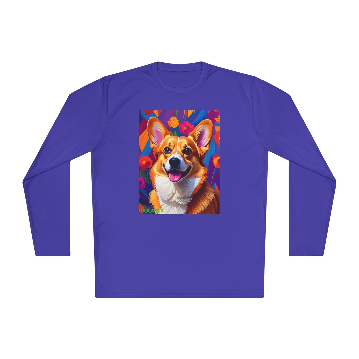 Pup Art Canvas Sport Long Sleeve Tee (Corgi)