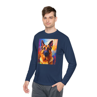 Pup Art Canvas Sport Long Sleeve Tee (German Shepherd)