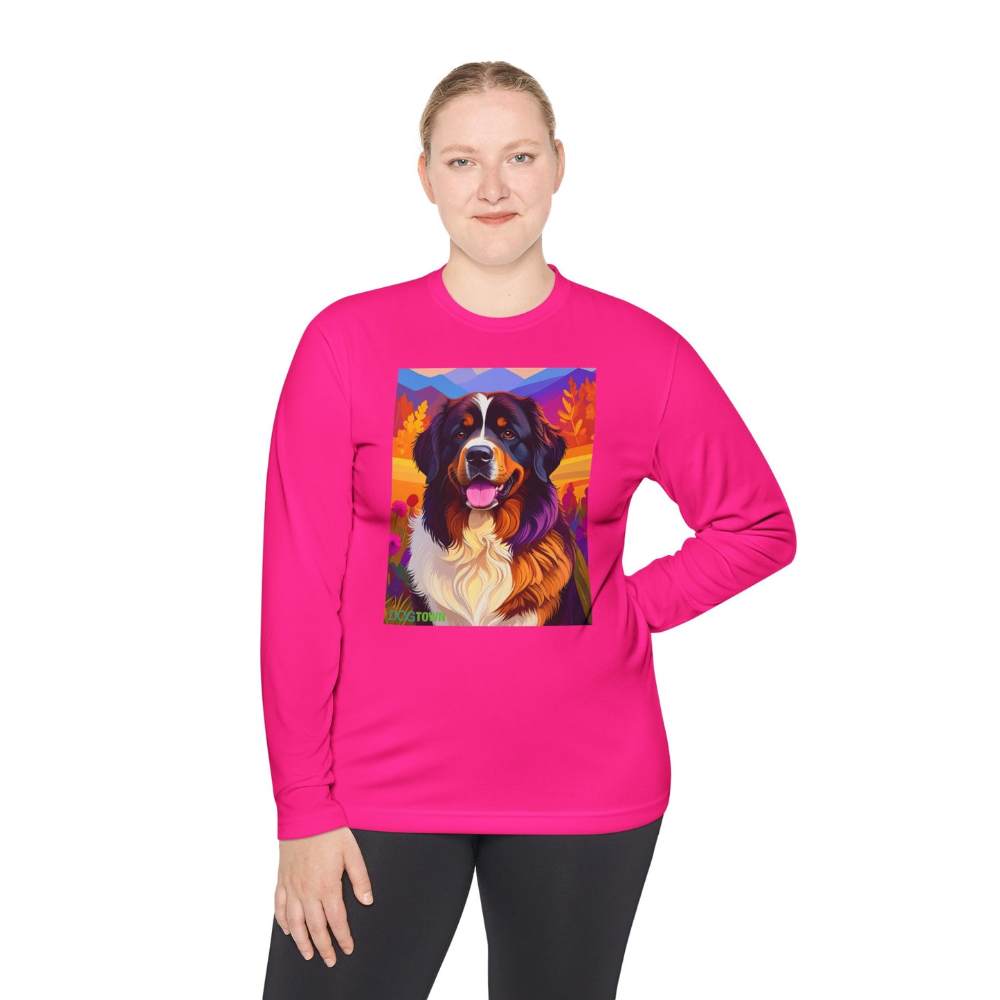 Pup Art Canvas Sport Long Sleeve Tee (Bernese Mountain Dog)