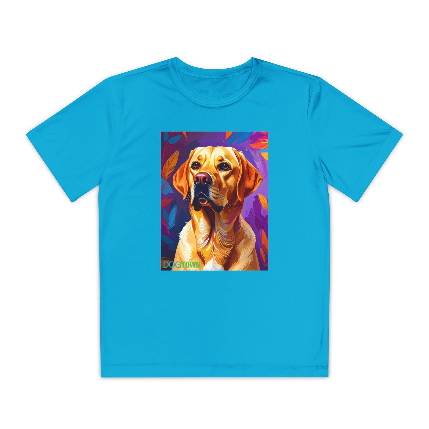 Pup Art Canvas - Kid's Sport Short Sleeve Tee (Yellow Lab)