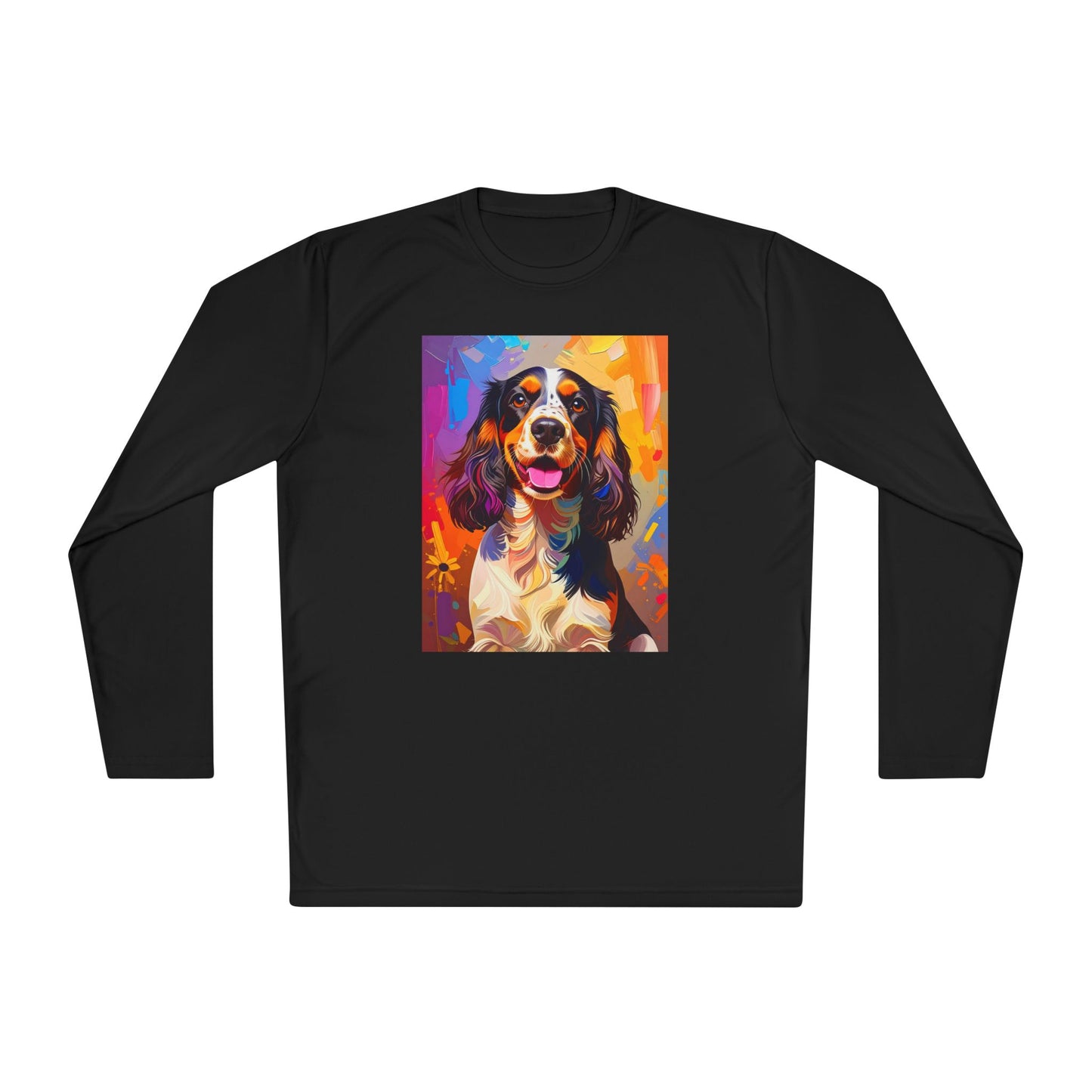 Pup Art Canvas Sport Long Sleeve Tee (English Springer Spaniel - 1)