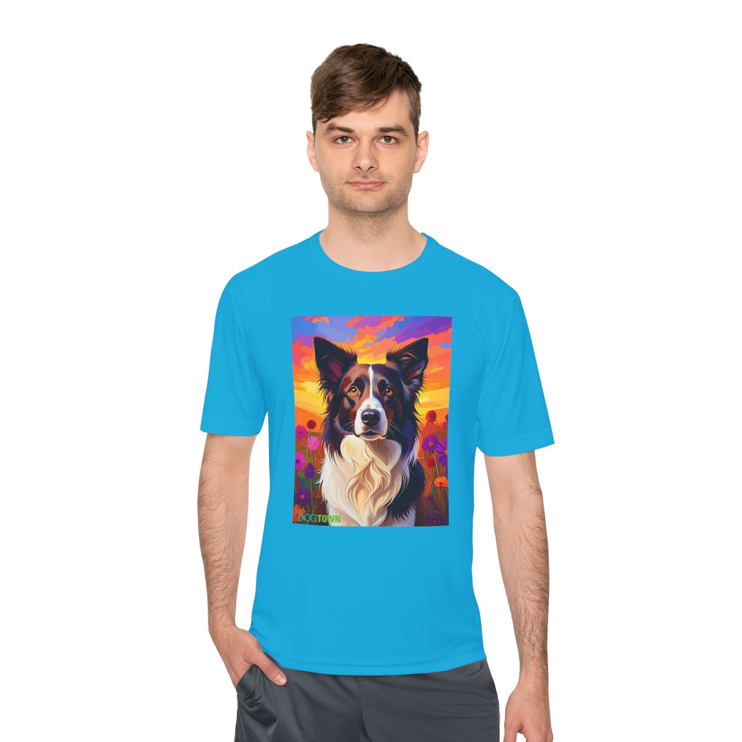 Pup Art Canvas Unisex Moisture Wicking Tee (Border Collie)