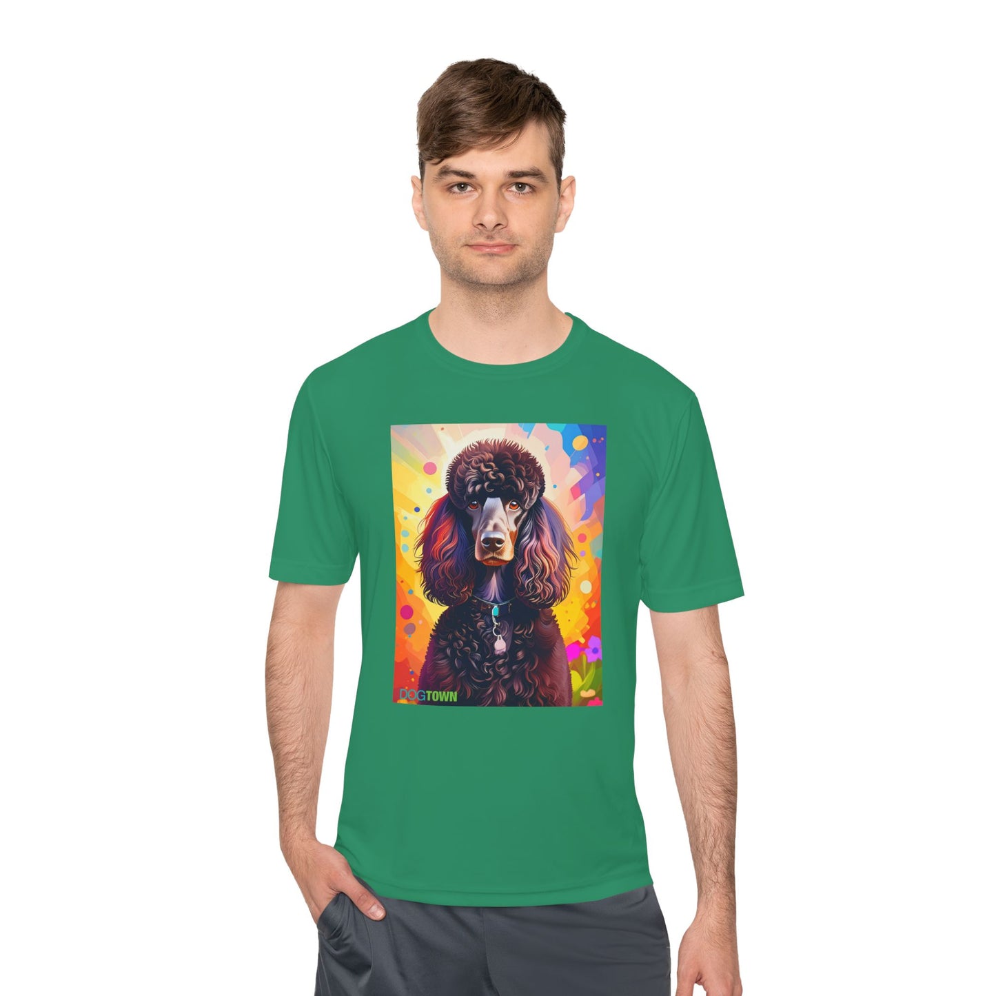 Pup Art Canvas Unisex Moisture Wicking Tee (Poodle Standard)