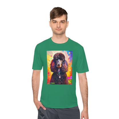Pup Art Canvas Unisex Moisture Wicking Tee (Poodle Standard)