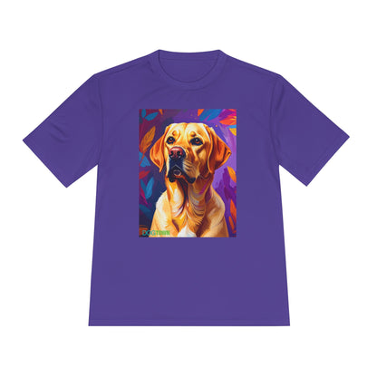 Pup Art Canvas Unisex Moisture Wicking Tee (Yellow Lab)