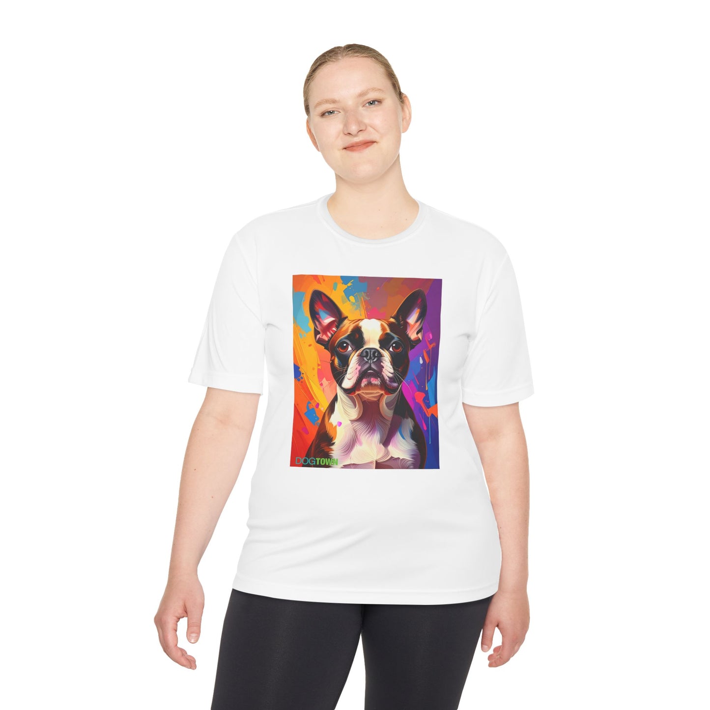 Pup Art Canvas Unisex Moisture Wicking Tee (Boston Terrier)