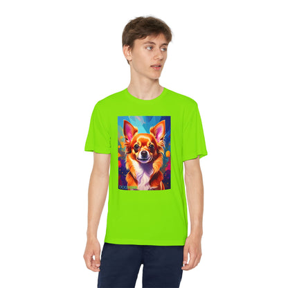 Pup Art Canvas - Kid's Sport Short Sleeve Tee (Chihuauha)