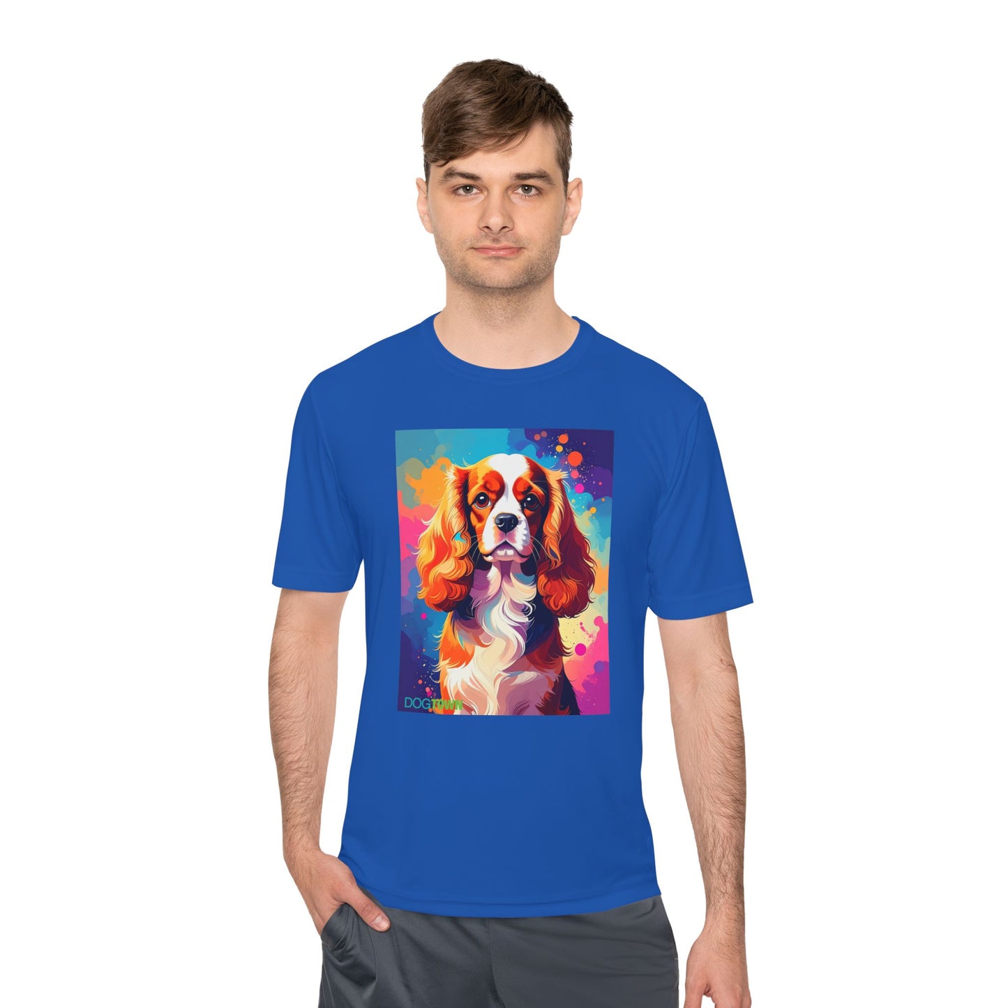 Pup Art Canvas Unisex Moisture Wicking Tee (Cavalier King Charles Spaniel)
