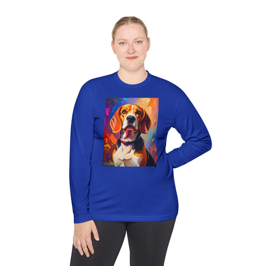 Pup Art Canvas Sport Long Sleeve Tee (Beagle)