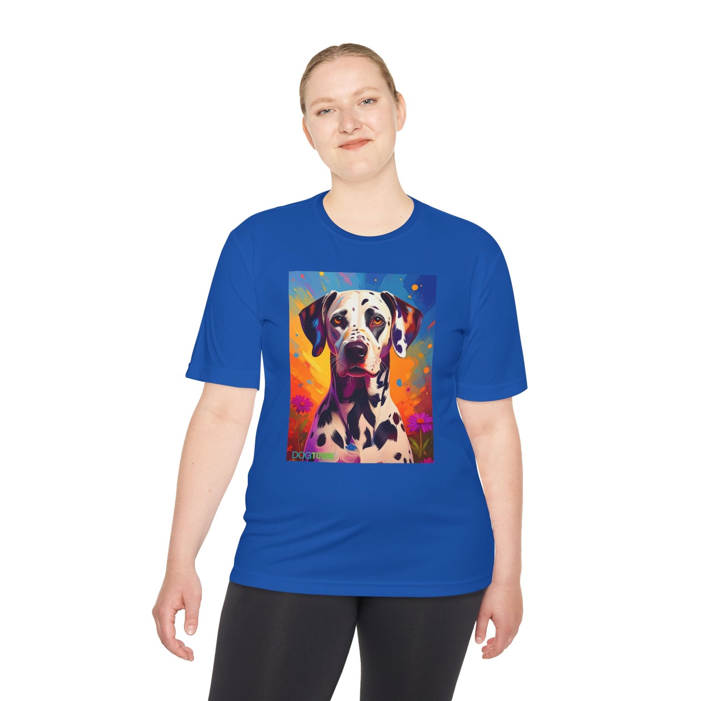 Pup Art Canvas Unisex Moisture Wicking Tee (Dalmation)