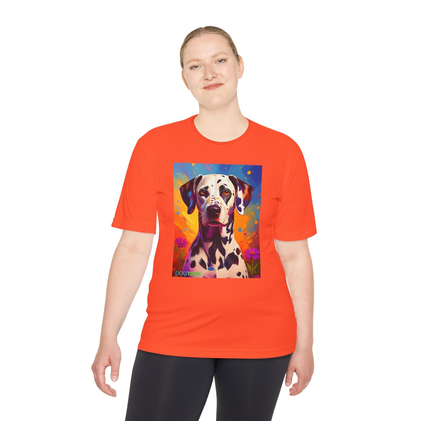 Pup Art Canvas Unisex Moisture Wicking Tee (Dalmation)