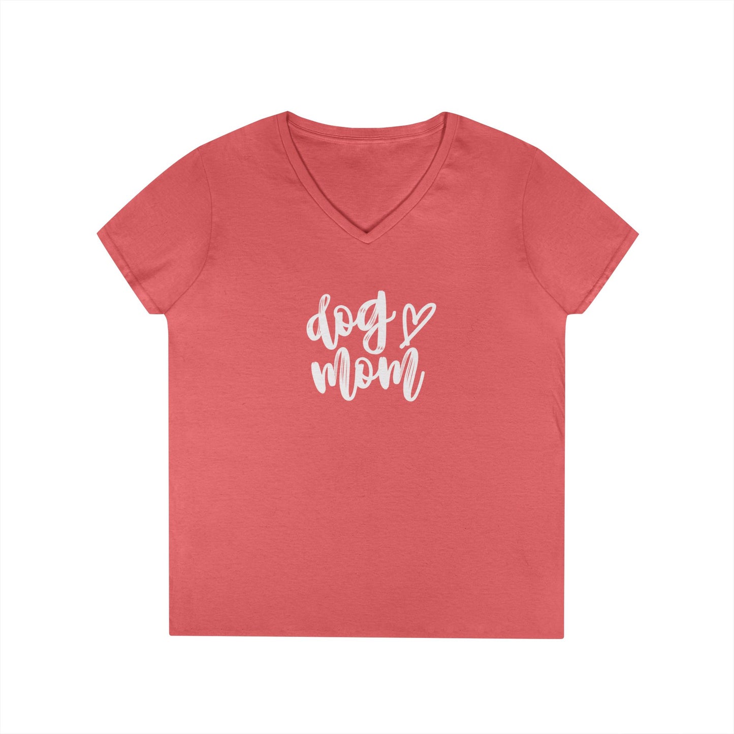 Dog Mom V-Neck T-Shirt, Cute Pet Lover Gift, Dog Lover Tee, Canine Mom Shirt, Casual Dog Apparel