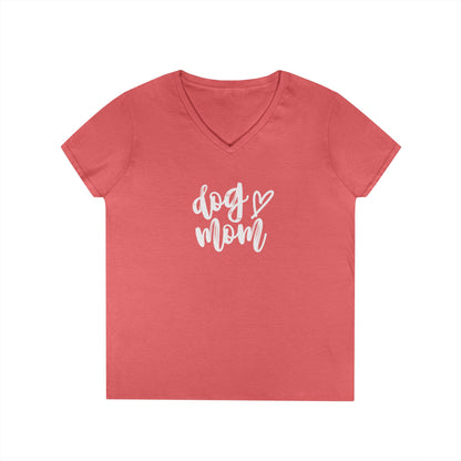 Dog Mom V-Neck T-Shirt, Cute Pet Lover Gift, Dog Lover Tee, Canine Mom Shirt, Casual Dog Apparel