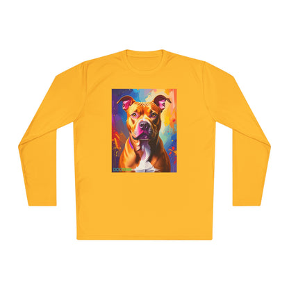Pup Art Canvas Sport Long Sleeve Tee (Pit Bull)