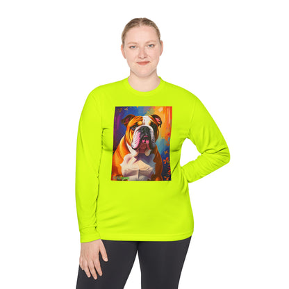 Pup Art Canvas Sport Long Sleeve Tee (English Bulldog)