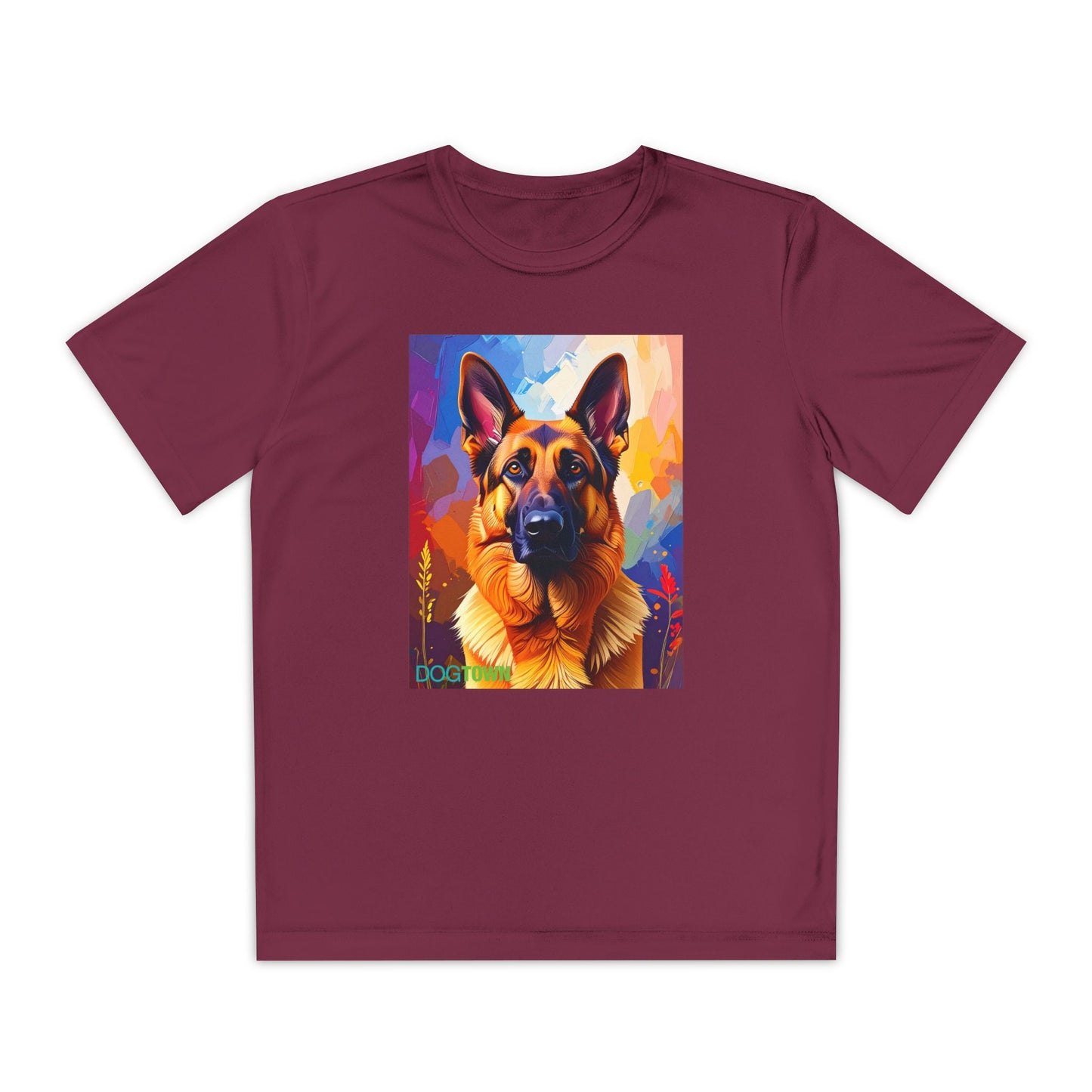 Pup Art Canvas - Kid's Sport Short Sleeve Tee (German Shepherd)