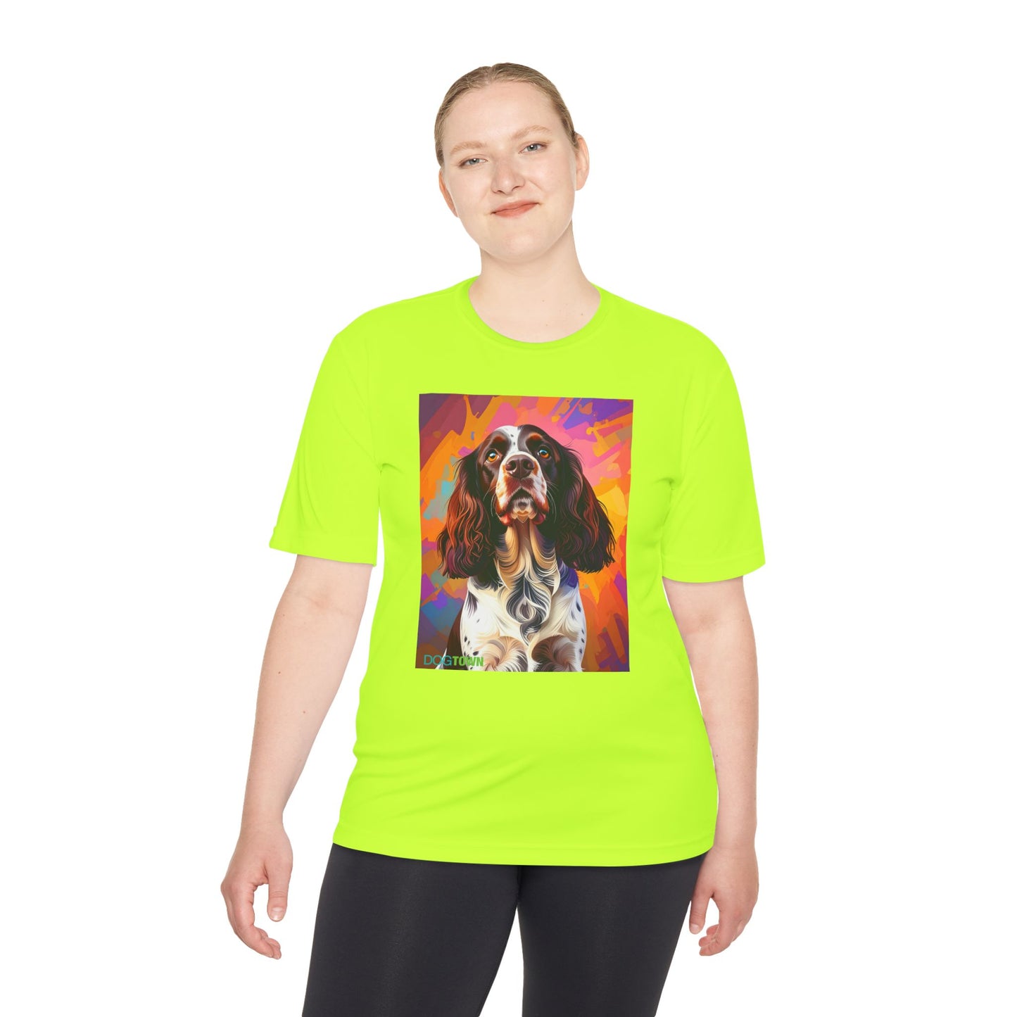 Pup Art Canvas Unisex Moisture Wicking Tee (English Springer Spaniel - 2)